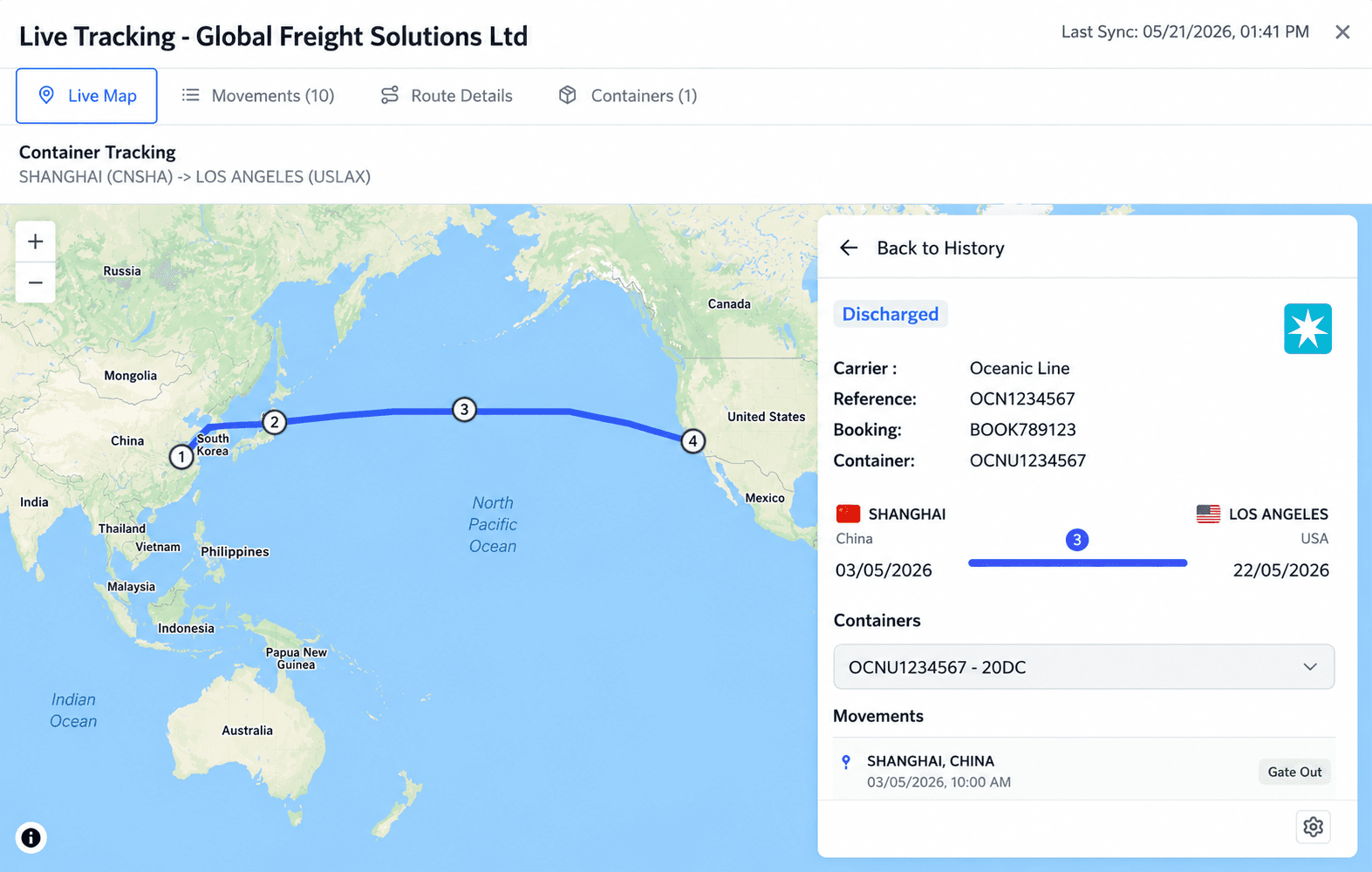 Chemflo multi-modal logistics shipment tracking